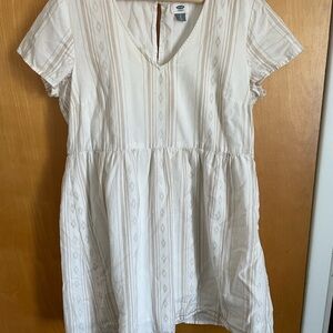 Old Navy Cream Striped Dress